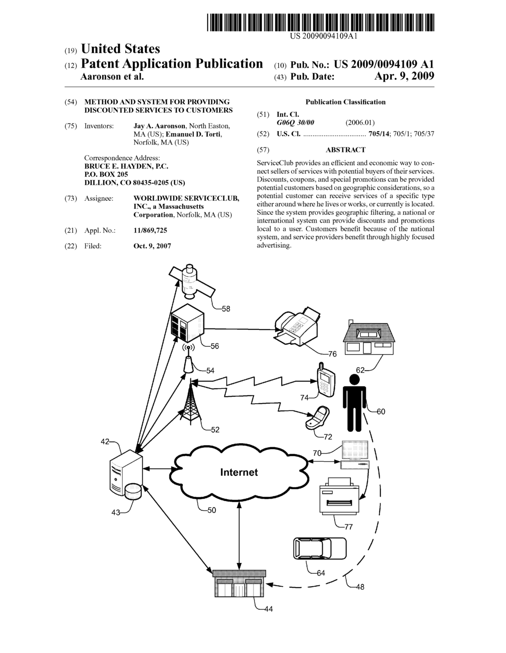 Method and System for Providing Discounted Services to Customers - diagram, schematic, and image 01