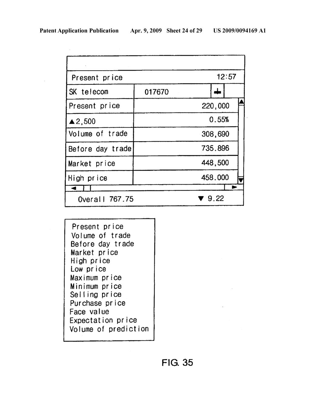 STOCK ACCOUNT/ORDER/MARKET PRICE INQUIRY SEVICE METHOD USING A MOBILE TERMINAL - diagram, schematic, and image 25