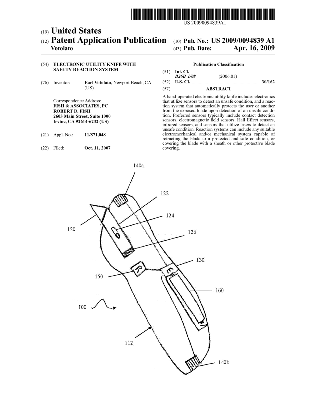 Electronic Utility Knife with Safety Reaction System - diagram, schematic, and image 01