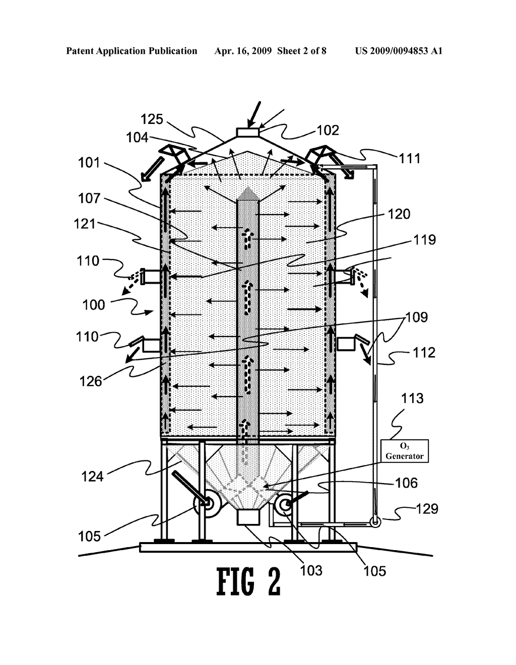 METHOD AND APPARATUS FOR LOW-ENERGY IN-BIN CROSS-FLOW GRAIN AND SEED AIR DRYING AND STORAGE - diagram, schematic, and image 03