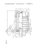 Air cleaner arrangments with end support for cartridge; components; and, methods diagram and image