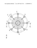 Air cleaner arrangments with end support for cartridge; components; and, methods diagram and image