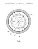 Turbocharger with adjustable turbine geometry and a vane carrier ring diagram and image