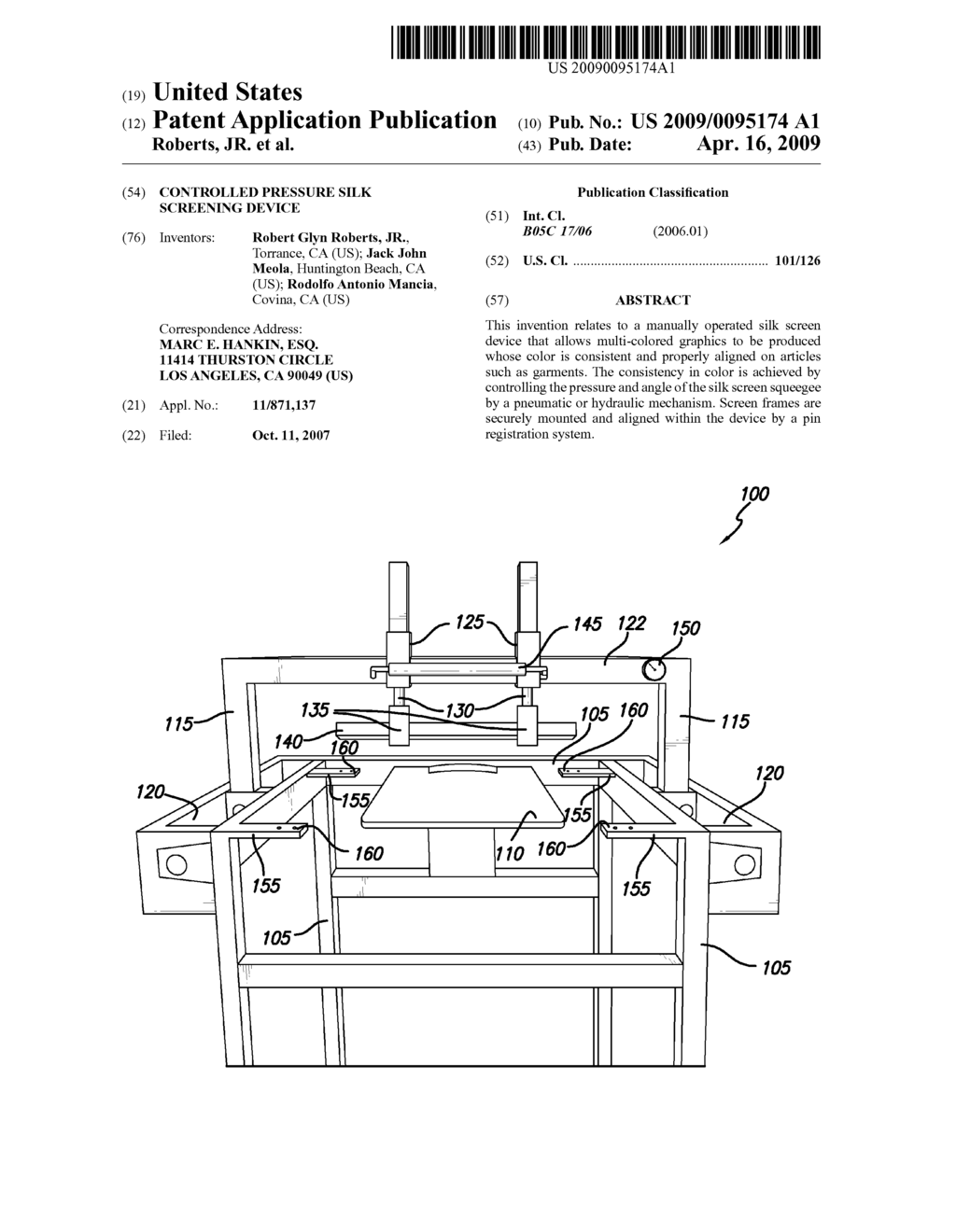 CONTROLLED PRESSURE SILK SCREENING DEVICE - diagram, schematic, and image 01