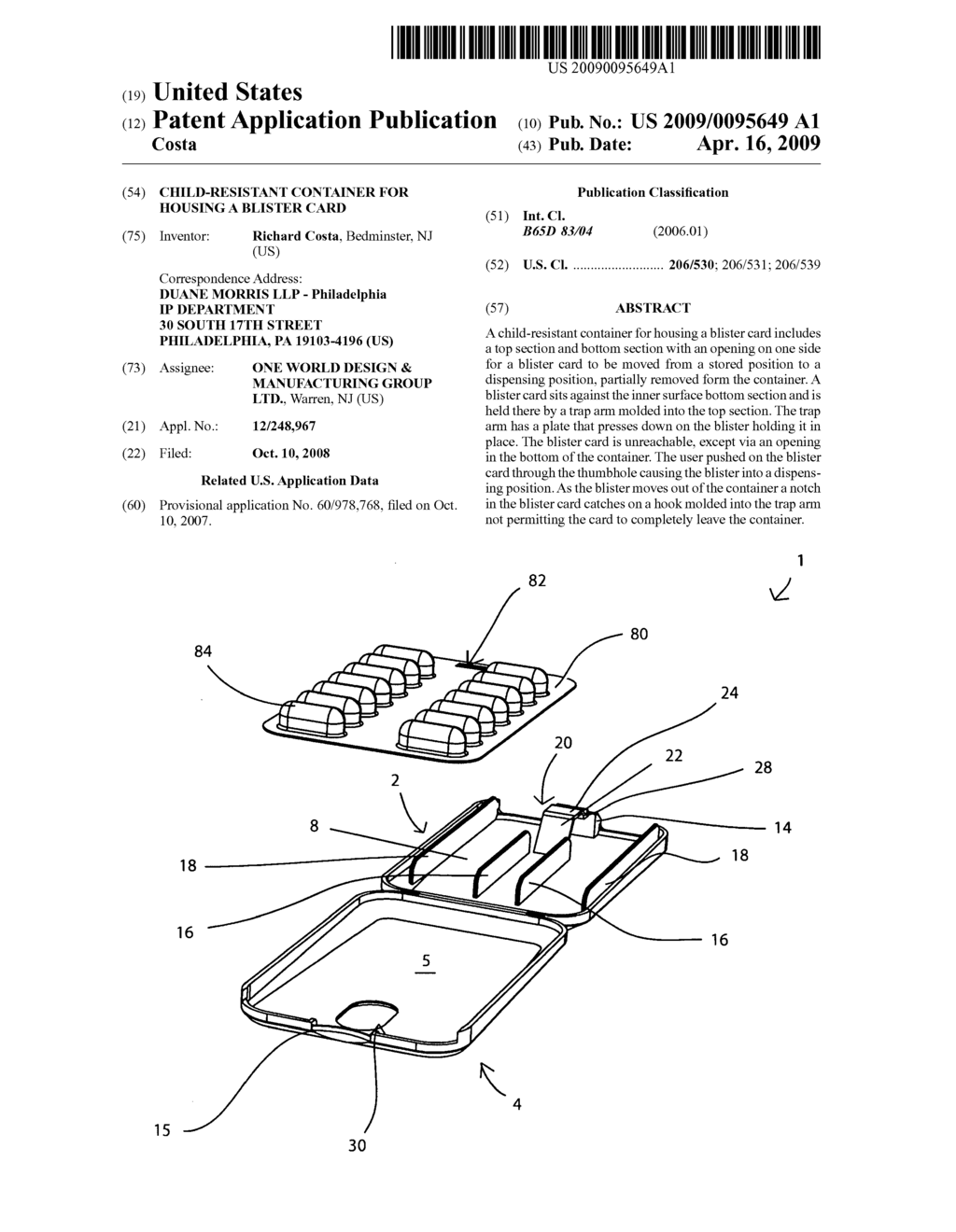 Child-Resistant Container for Housing a Blister Card - diagram, schematic, and image 01