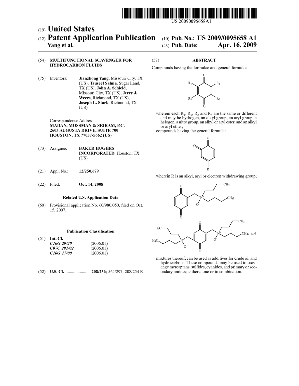 MULTIFUNCTIONAL SCAVENGER FOR HYDROCARBON FLUIDS - diagram, schematic, and image 01