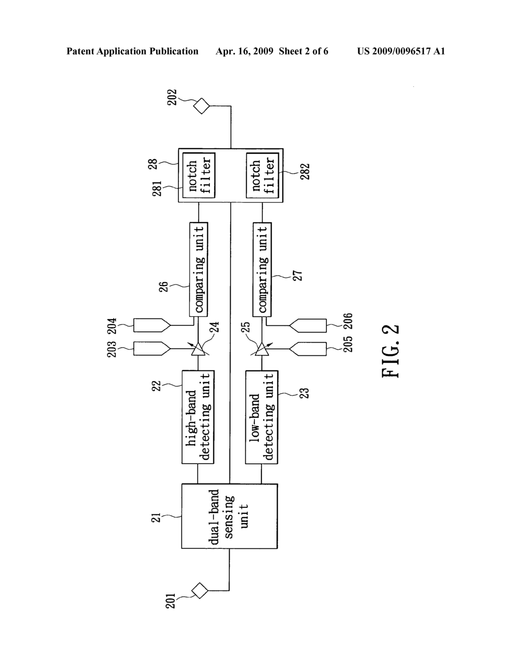 Filtering apparatus and method for dual-band sensing circuit - diagram, schematic, and image 03