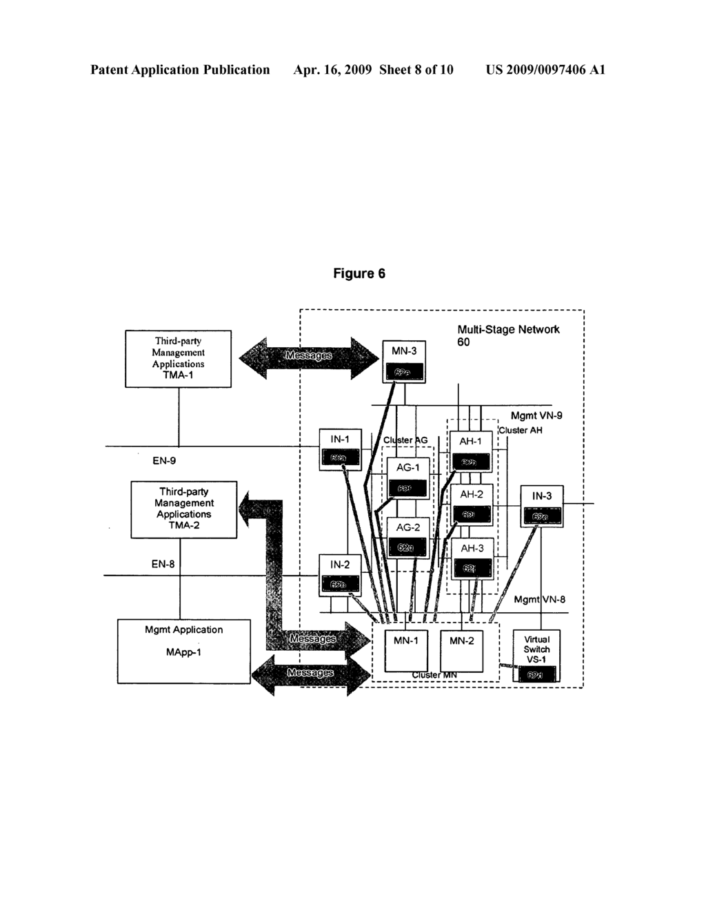 METHOD AND APPARATUS FOR ACHIEVING DYNAMIC CAPACITY AND HIGH AVAILABILITY IN MULTI-STAGE DATA NETWORKS USING ADAPTIVE FLOW-BASED ROUTING - diagram, schematic, and image 09