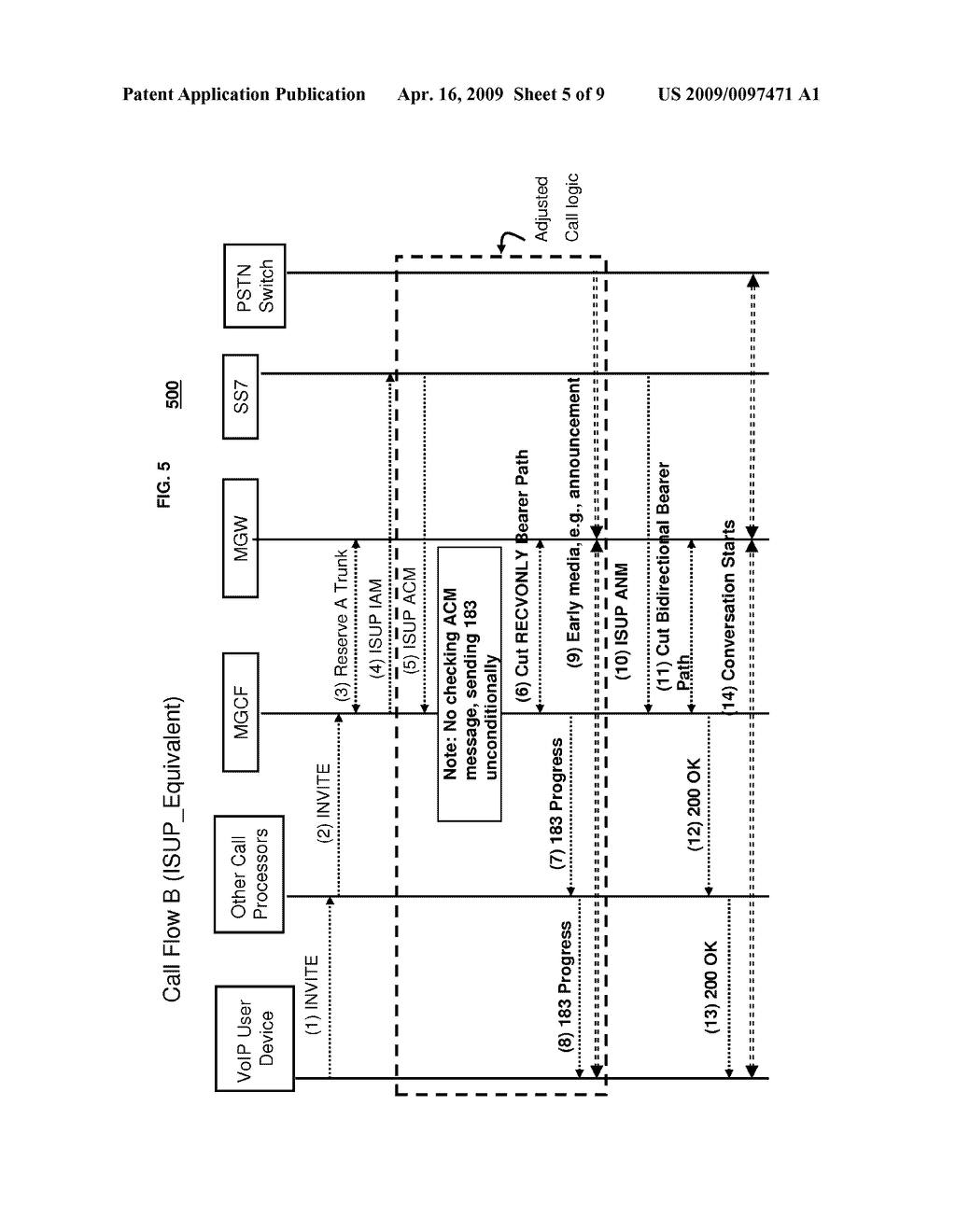 METHOD AND APPARATUS FOR CALL PROCESSING FOR SIP AND ISUP INTERWORKING - diagram, schematic, and image 06