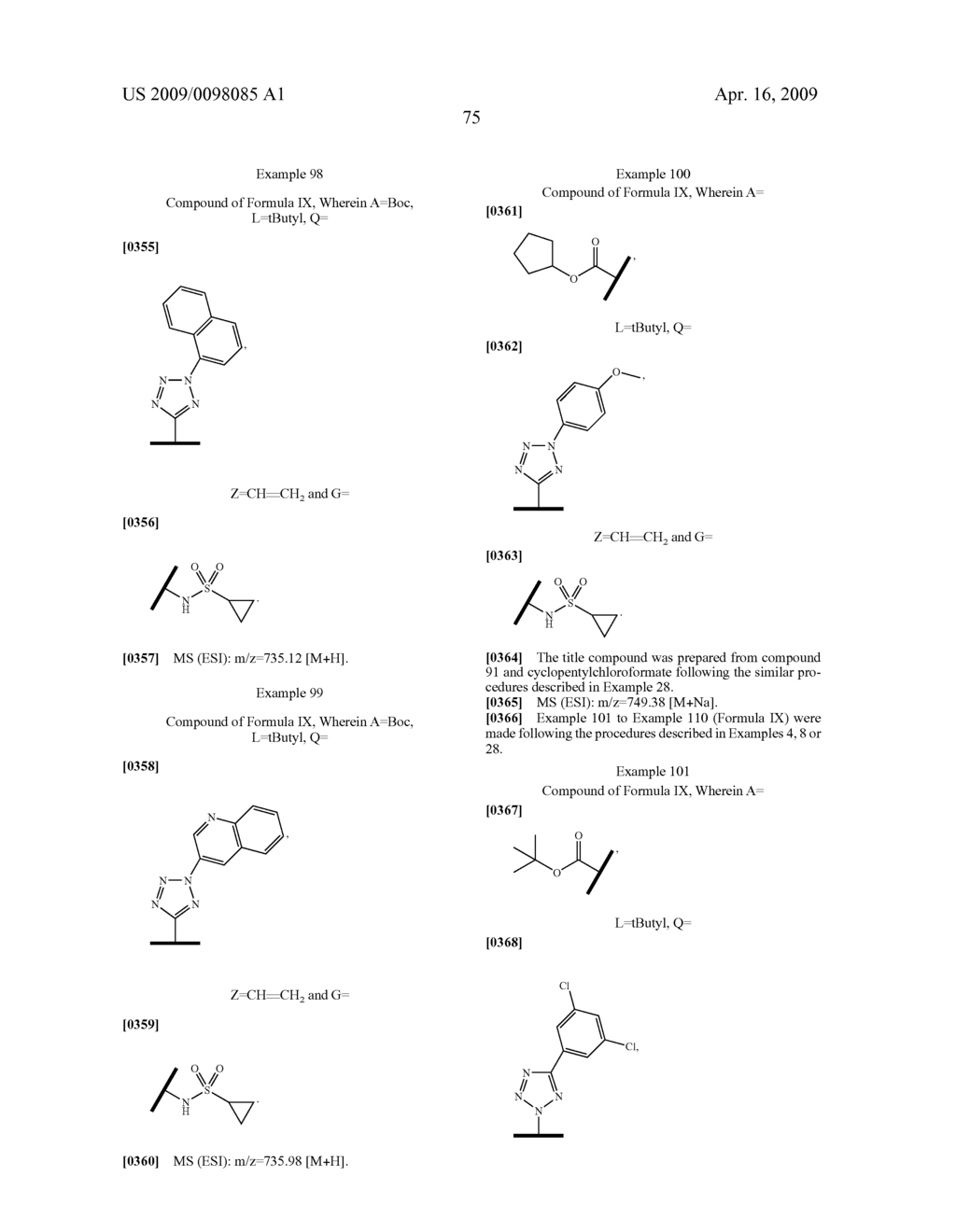 TETRAZOLYL ACYCLIC HEPATITIS C SERINE PROTEASE INHIBITORS - diagram, schematic, and image 76