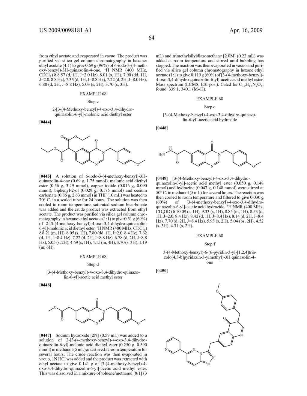 TRIAZOLOPYRIDAZINES AS KINASE MODULATORS - diagram, schematic, and image 69