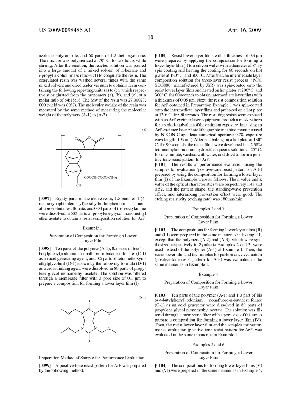 COMPOSITION FOR FORMING LOWER LAYER FILM AND PATTERN FORMING METHOD - diagram, schematic, and image 11