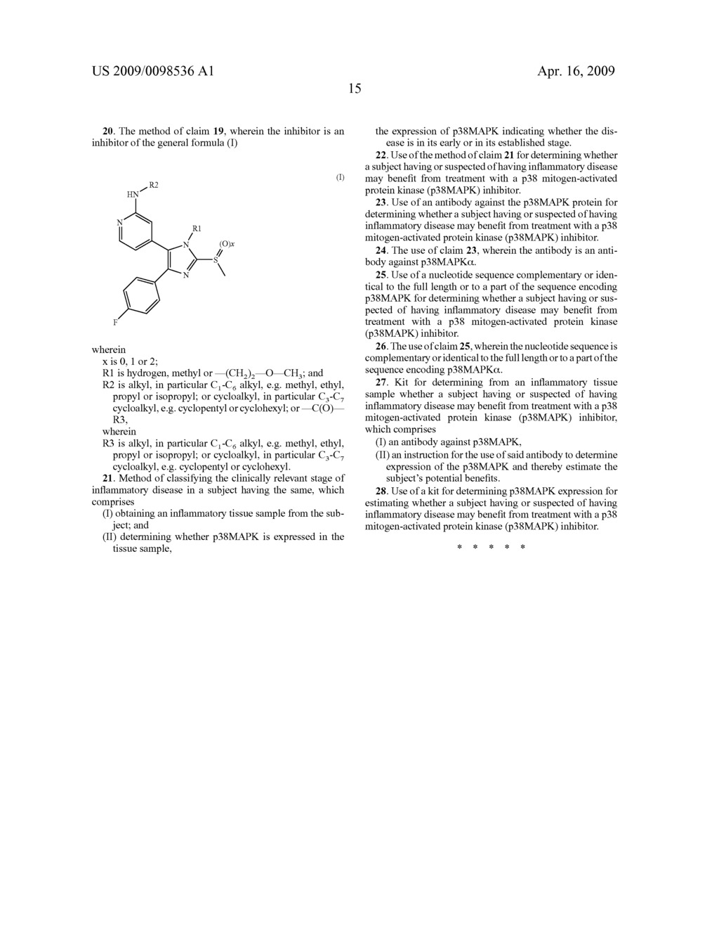 Method for subgroup analysis in subjects having or being suspected of having inflammatory disease, use of anti-p38MAPK antibodies, kits and their use - diagram, schematic, and image 19