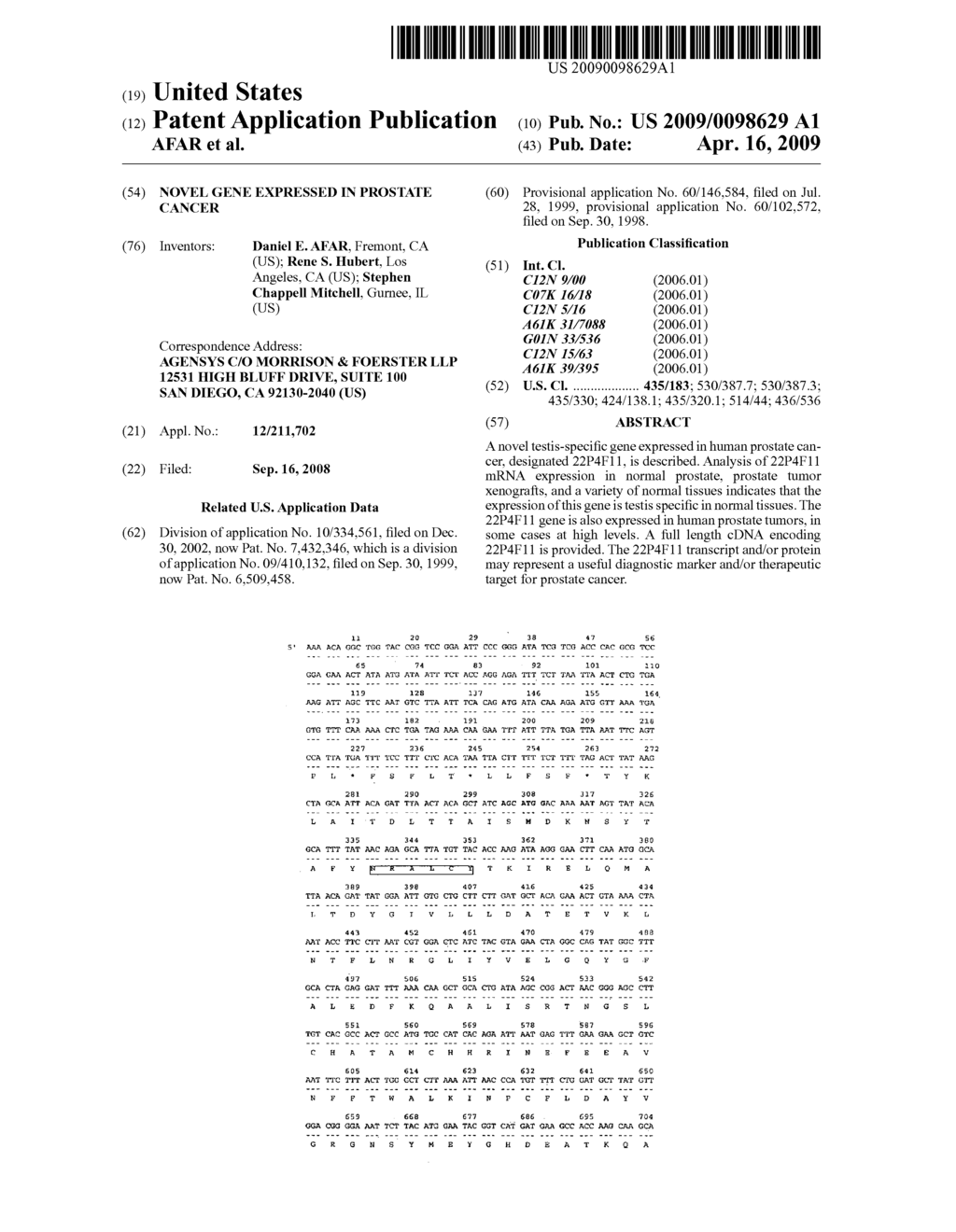 NOVEL GENE EXPRESSED IN PROSTATE CANCER - diagram, schematic, and image 01