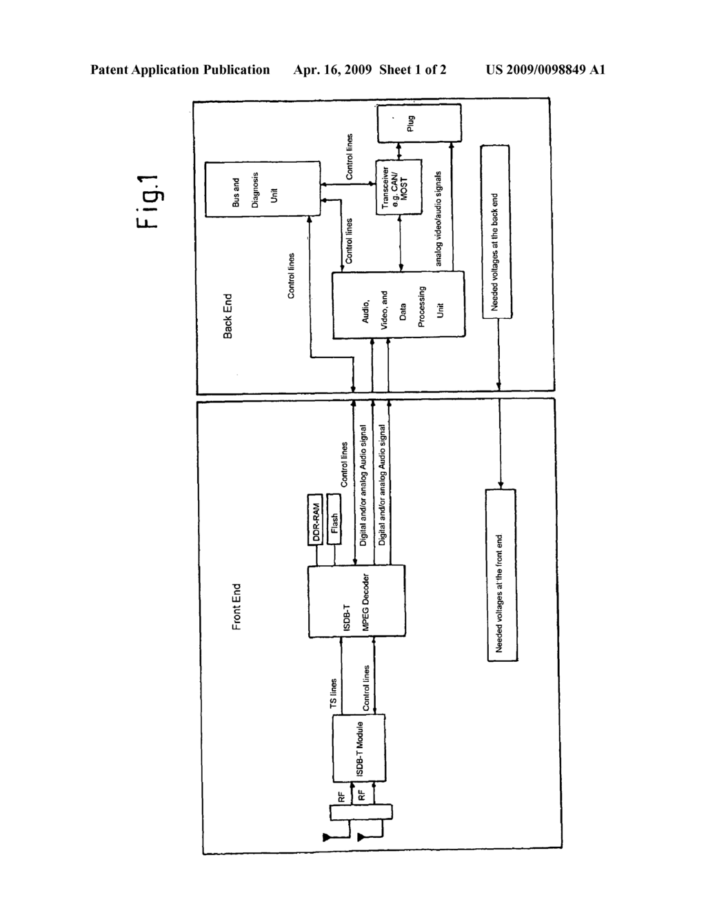 Hybrid receiver provided with adaptive front and back terminals - diagram, schematic, and image 02