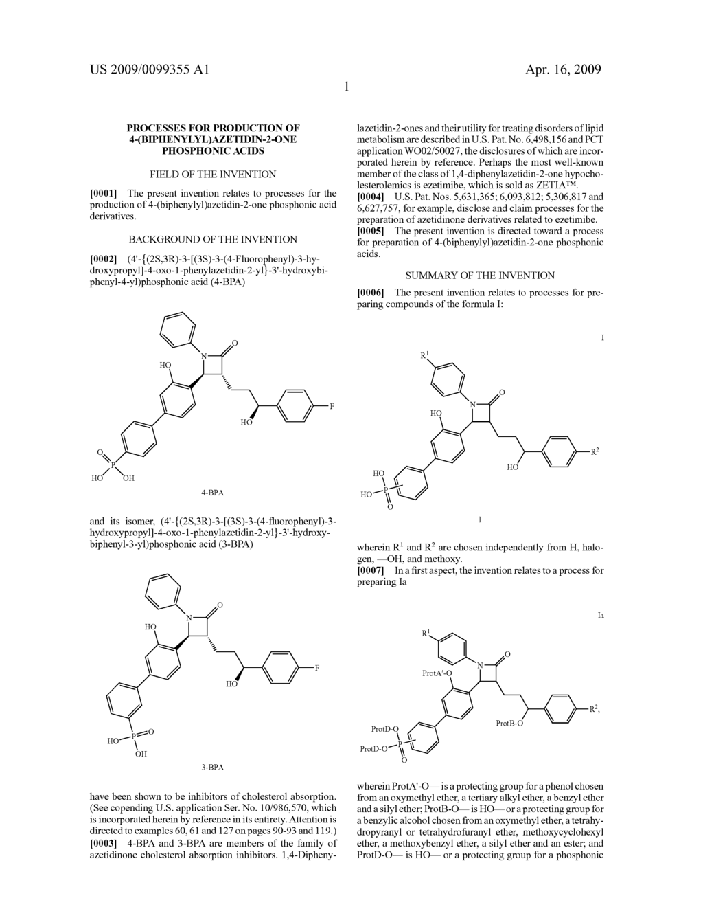 Processes for Production of 4-(Biphenylyl)Azetidin-2-One Phosphonic Acids - diagram, schematic, and image 02