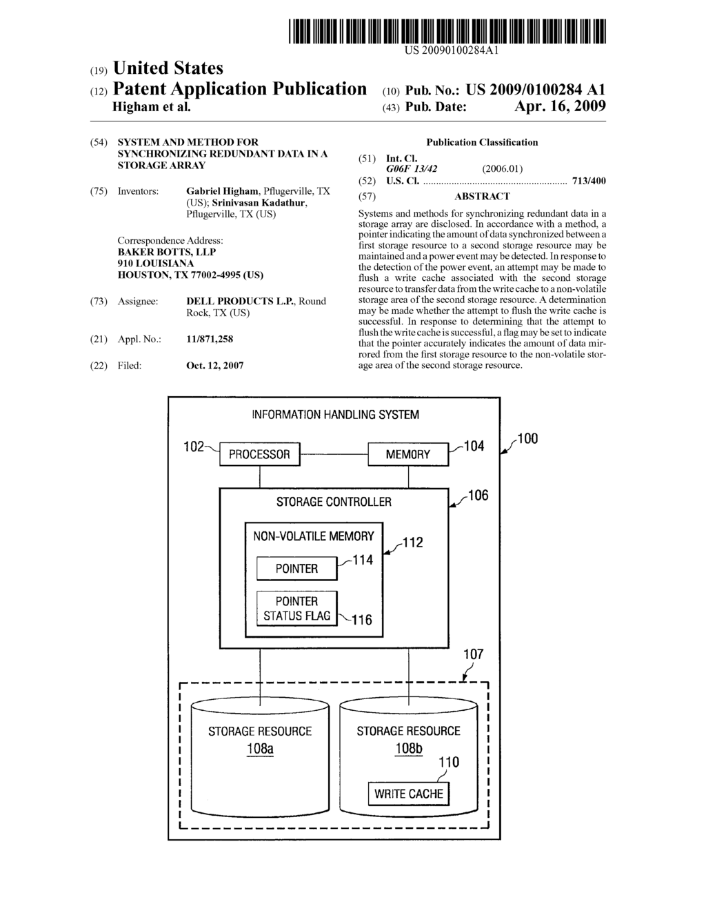 System and Method for Synchronizing Redundant Data In A Storage Array - diagram, schematic, and image 01