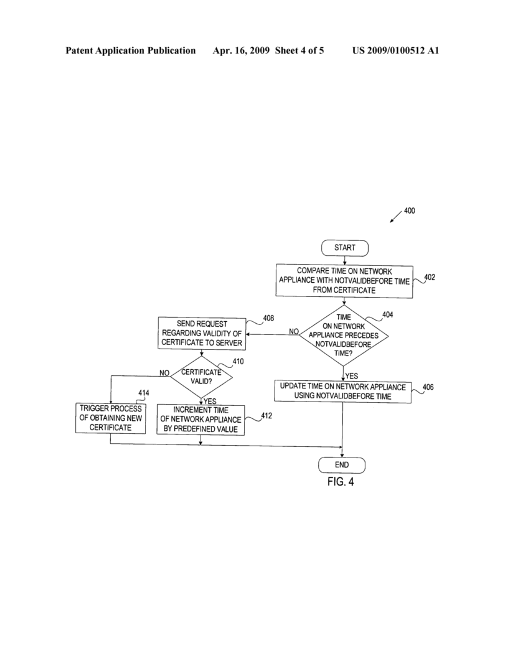 Setting a preliminary time on a network appliance using a digital certificate - diagram, schematic, and image 05