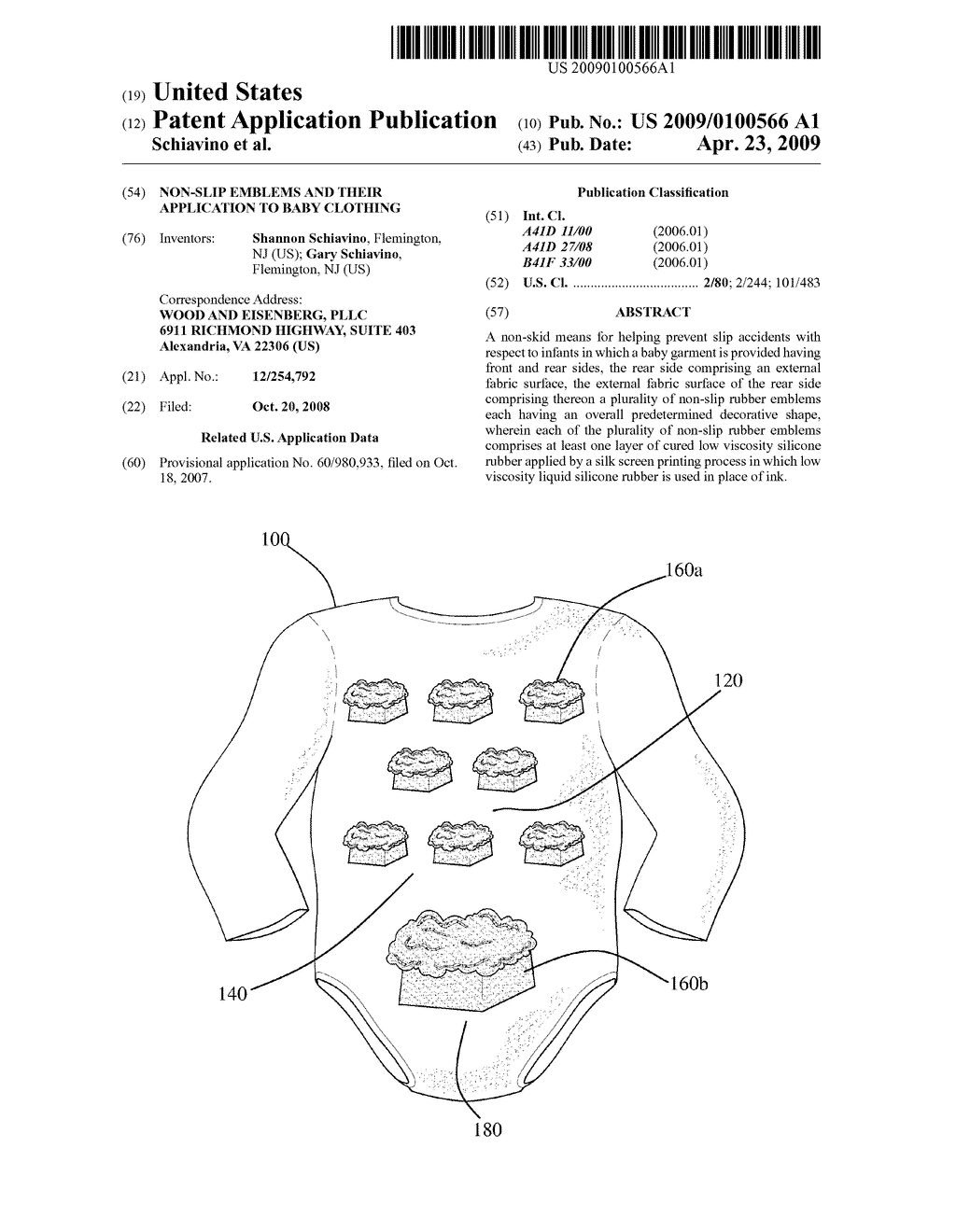 NON-SLIP EMBLEMS AND THEIR APPLICATION TO BABY CLOTHING - diagram, schematic, and image 01