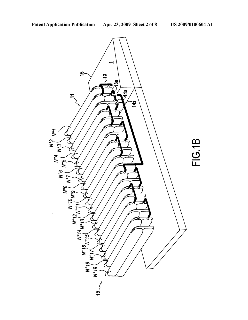 METHOD OF INFLATING, IN ALTERNATING MANNER, A SUPPORT DEVICE HAVING INFLATABLE CELLS, AND A DEVICE FOR IMPLEMENTING THE METHOD - diagram, schematic, and image 03