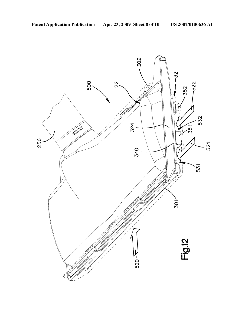 Vacuum Cleaner Nozzle with Disposable Cover Sheet - diagram, schematic, and image 09