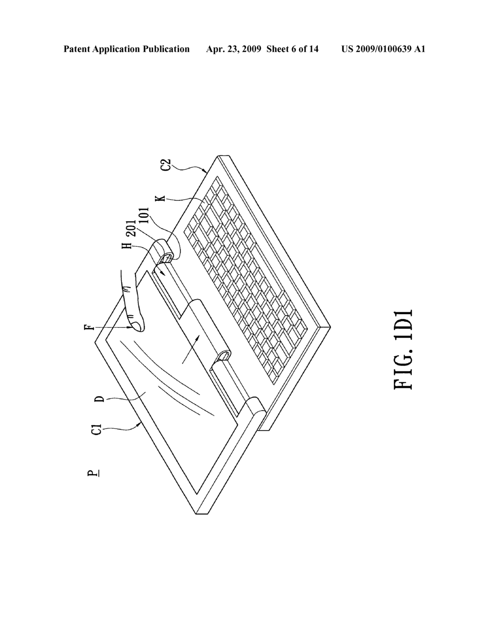 Hinge structure applied to a portable electronic device - diagram, schematic, and image 07