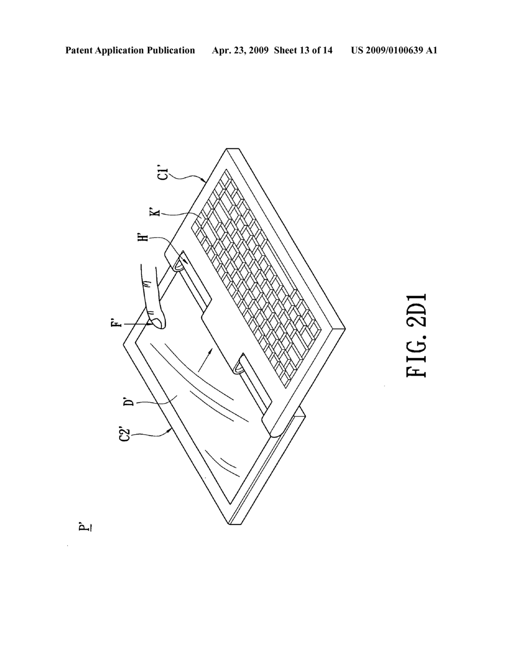 Hinge structure applied to a portable electronic device - diagram, schematic, and image 14