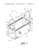 Shopping cart engageable tote bag diagram and image