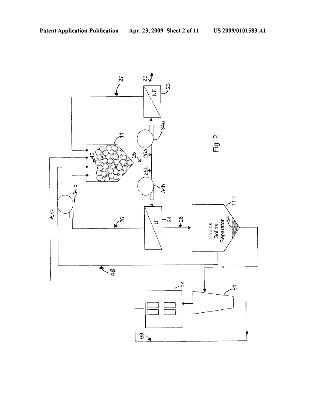 HYBRID MEMBRANE MODULE, SYSTEM AND PROCESS FOR TREATMENT OF INDUSTRIAL WASTEWATER - diagram, schematic, and image 03