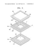 Stacked semiconductor package having interposing print circuit board diagram and image