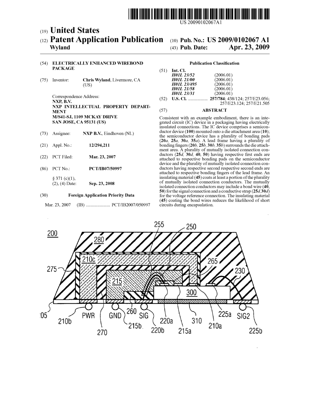 ELECTRICALLY ENHANCED WIREBOND PACKAGE - diagram, schematic, and image 01