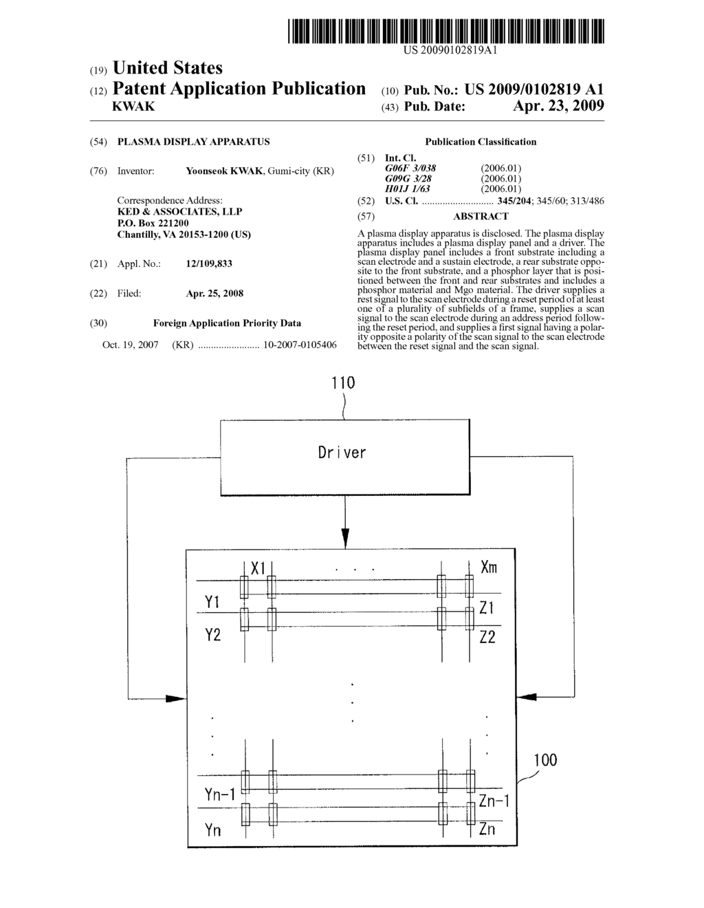 PLASMA DISPLAY APPARATUS - diagram, schematic, and image 01