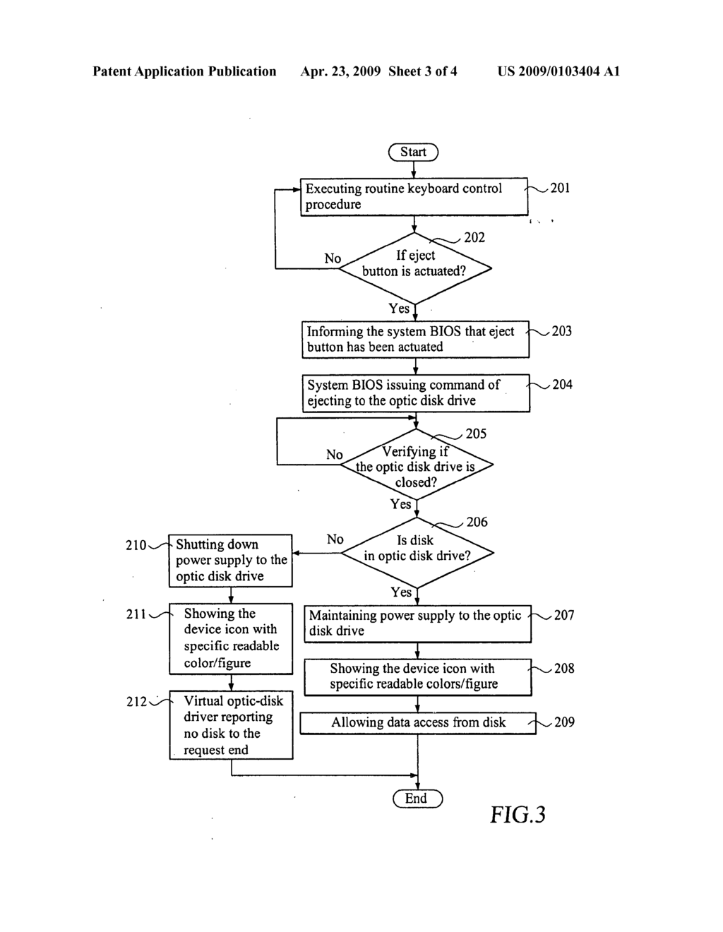 Optic disk drive power management method for computer system - diagram, schematic, and image 04