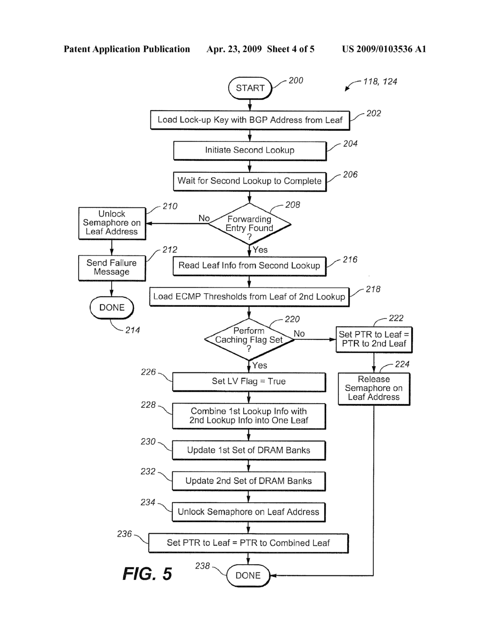 Method and System for Reducing Look-Up Time in Packet Forwarding on Computer Networks - diagram, schematic, and image 05