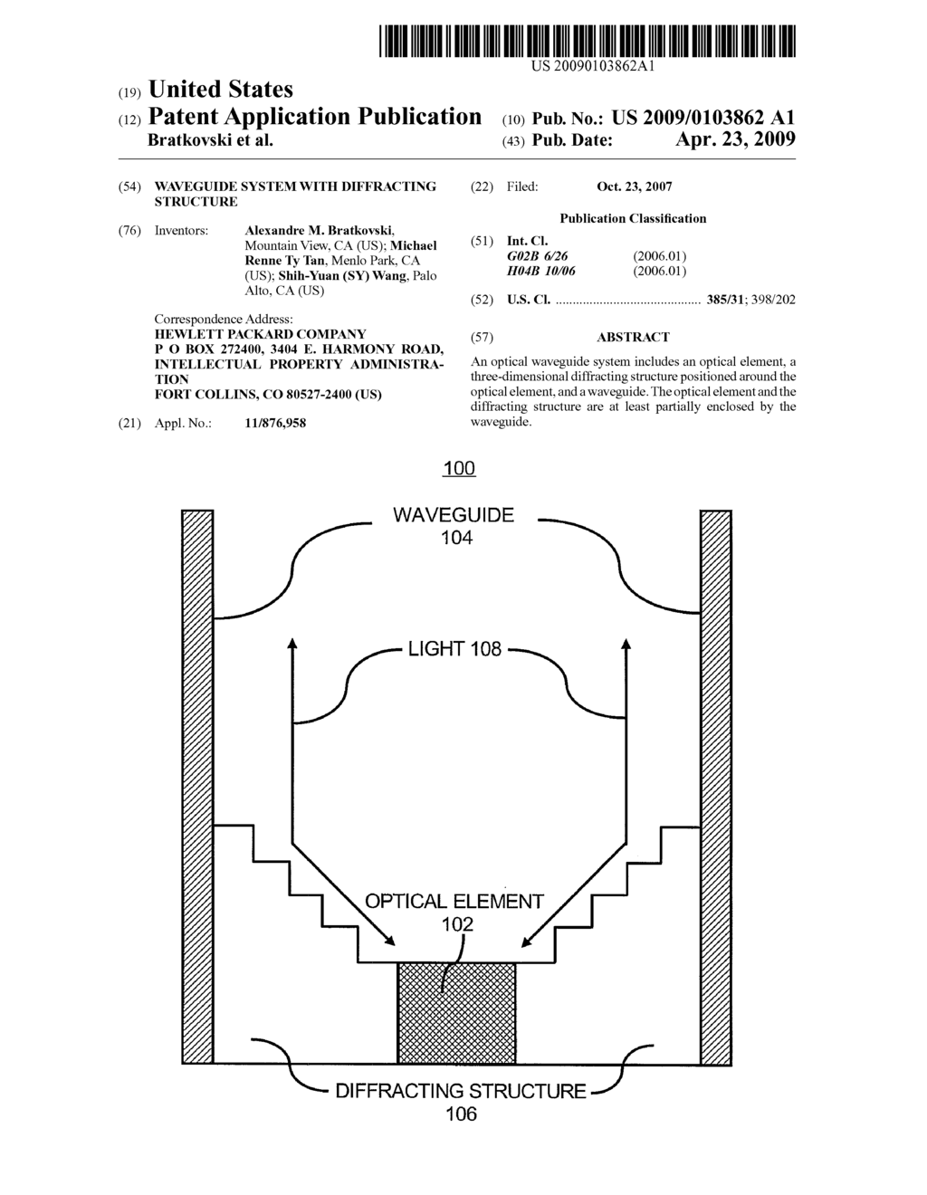 WAVEGUIDE SYSTEM WITH DIFFRACTING STRUCTURE - diagram, schematic, and image 01