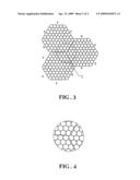 METHOD OF MAKING ASSEMBLIES OF MULTI-FIBER WITH IRREGULAR HEXAGONAL ARRAY diagram and image