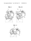 DEVELOPMENT DEVICE, IMAGE FORMING APPARATUS, AND PROCESS CARTRIDGE HAVING COMPACT STRUCTURE FOR DISCHARGING DEVELOPER diagram and image