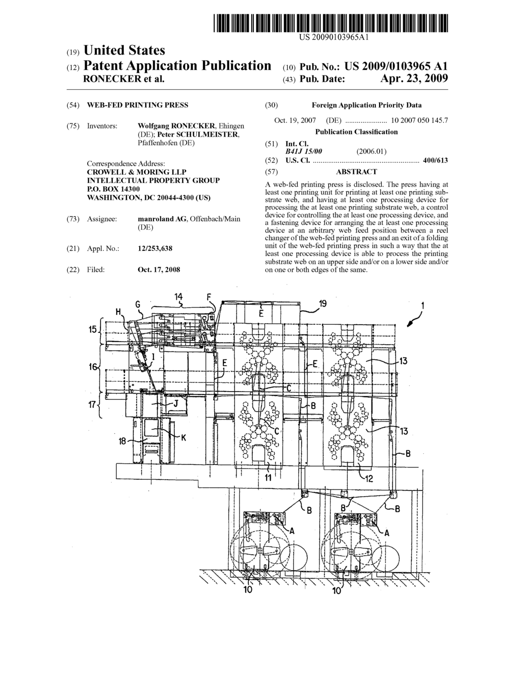 WEB-FED PRINTING PRESS - diagram, schematic, and image 01