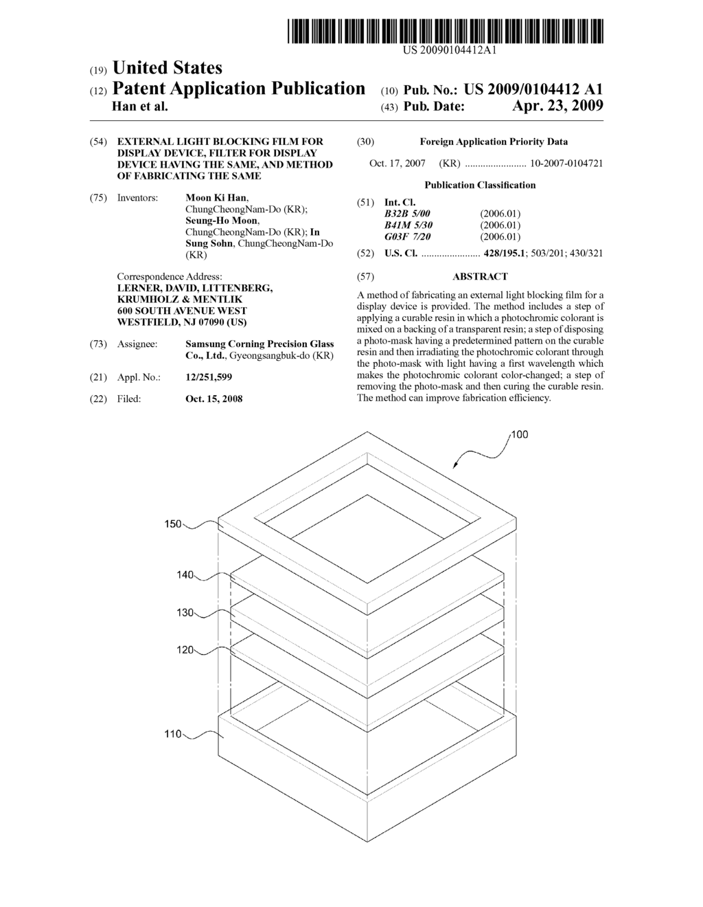 External Light Blocking Film For Display Device, Filter For Display Device Having The Same, And Method Of Fabricating The Same - diagram, schematic, and image 01