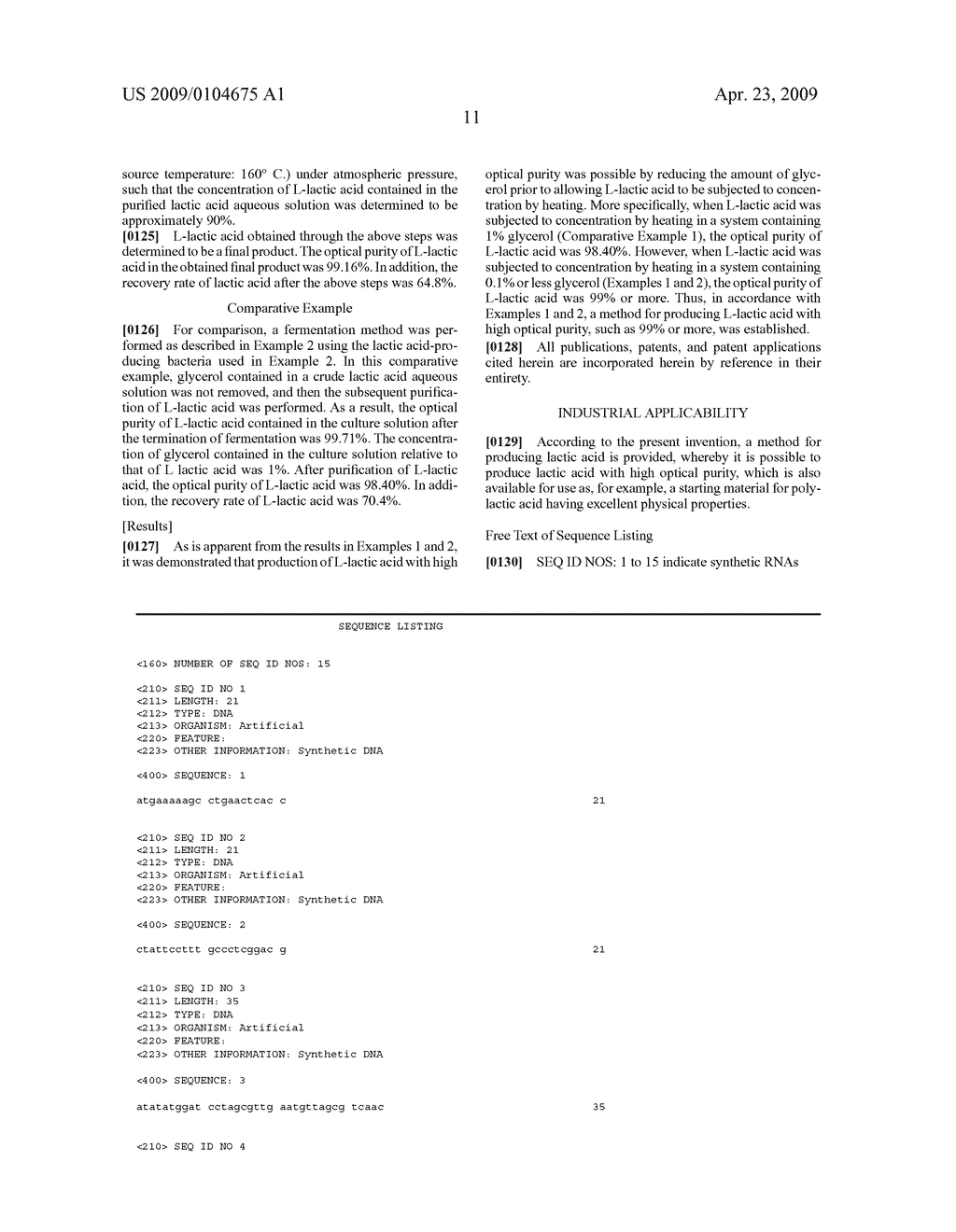 METHOD FOR PRODUCING LACTIC ACID - diagram, schematic, and image 16