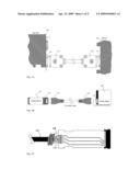 ELECTRICAL CONNECTION BETWEEN CABLE AND PRINTED CIRCUITE BOARD FOR HIGH DATA SPEED AND HIGH SIGNAL FREQUENCY diagram and image