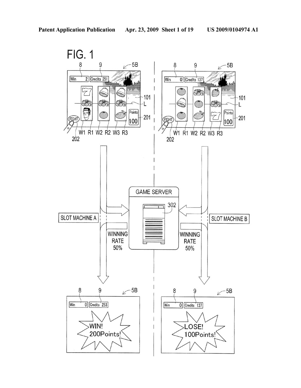 GAMING SYSTEM IN WHICH A PLURALITY OF SLOT MACHINES SCRAMBLE FOR AWARDS - diagram, schematic, and image 02