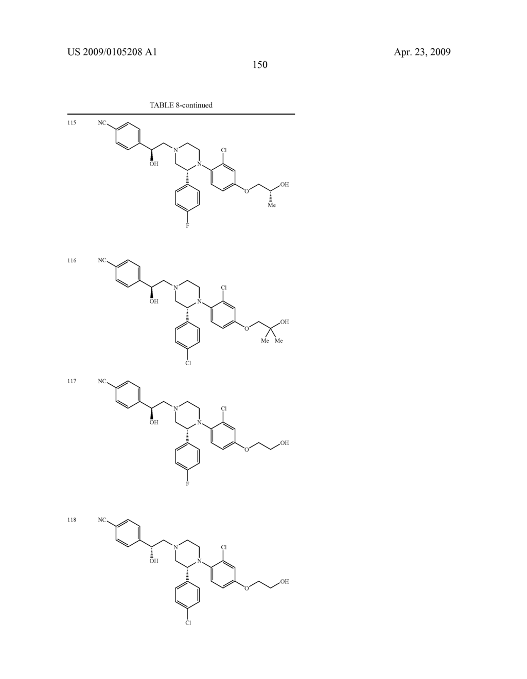 Substituted Piperazines as CB1 Antagonists - diagram, schematic, and image 151