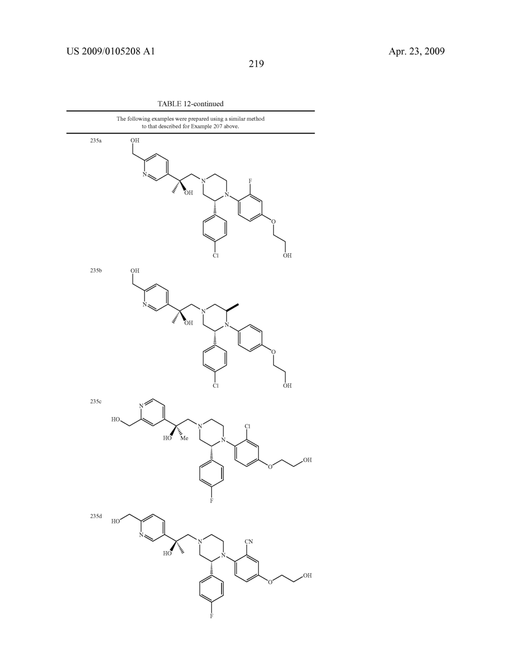 Substituted Piperazines as CB1 Antagonists - diagram, schematic, and image 220