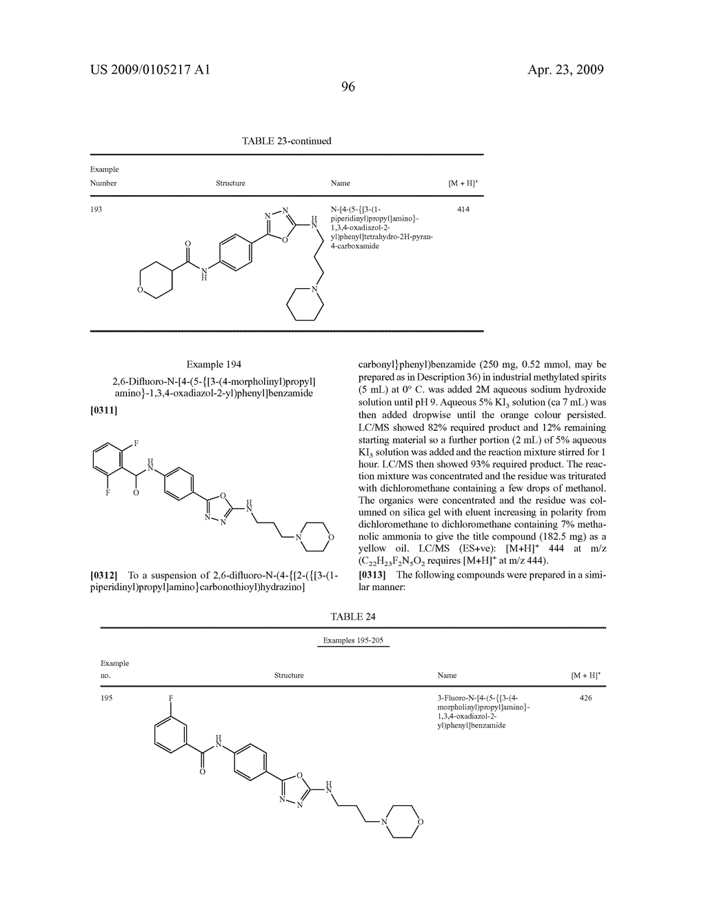 2-PHENYL-5-AMINO-1,3,4-OXADIAZOLES AND THEIR USE AS NICOTINIC ACETYLCHOLINE RECEPTOR LIGANDS - diagram, schematic, and image 97