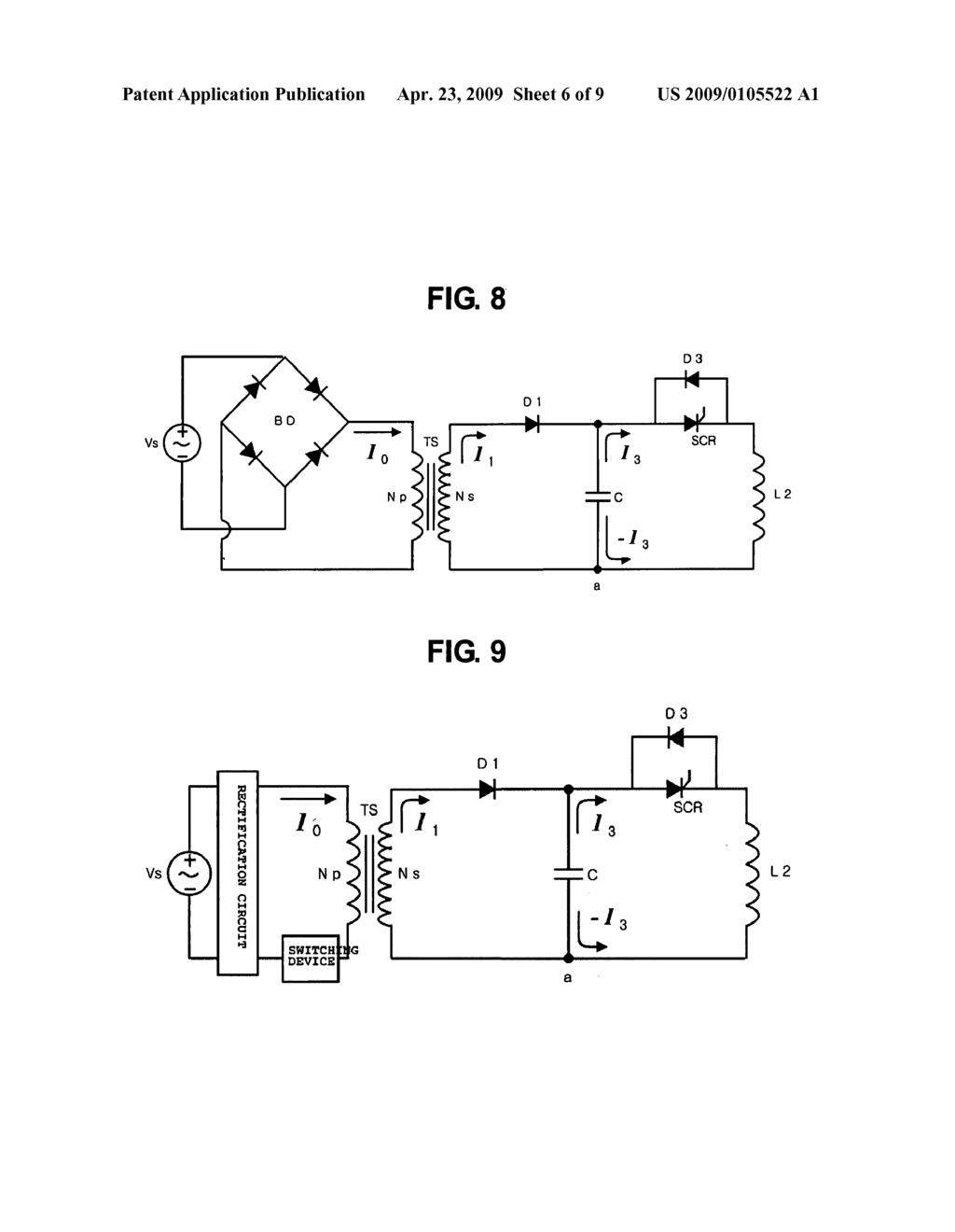 Electric Circuit, Having Transformer which Can Function as a Buffer Inductor, and Magnetic Stimulator Therewith - diagram, schematic, and image 07