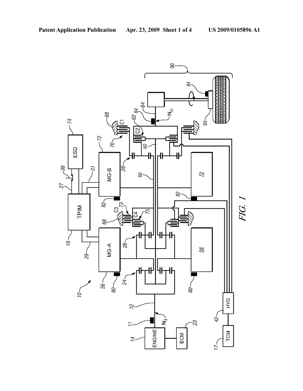 METHOD FOR CONTROLLING POWER FLOW WITHIN A POWERTRAIN SYSTEM - diagram, schematic, and image 02