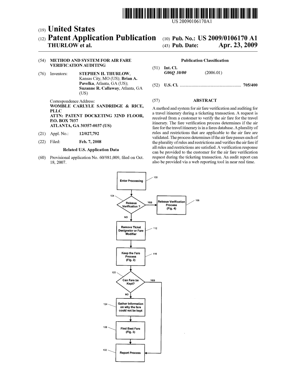 METHOD AND SYSTEM FOR AIR FARE VERIFICATION AUDITING - diagram, schematic, and image 01