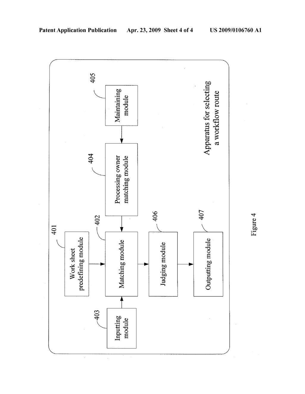METHOD AND APPARATUS FOR SELECTING A WORKFLOW ROUTE - diagram, schematic, and image 05