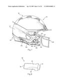 Helmet with an attachment mechanism for a faceguard diagram and image